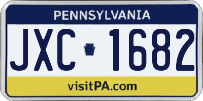 PA license plate JXC1682
