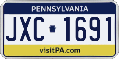 PA license plate JXC1691
