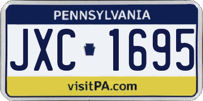 PA license plate JXC1695