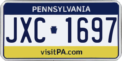 PA license plate JXC1697