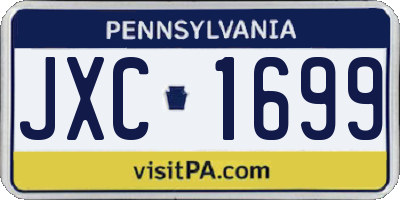 PA license plate JXC1699