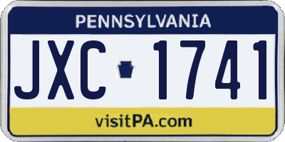 PA license plate JXC1741