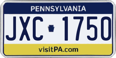 PA license plate JXC1750