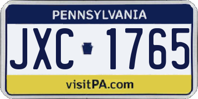 PA license plate JXC1765