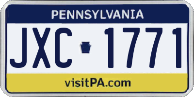 PA license plate JXC1771