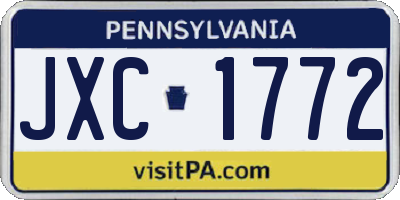 PA license plate JXC1772
