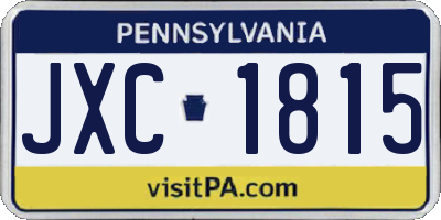 PA license plate JXC1815