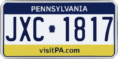 PA license plate JXC1817