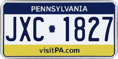 PA license plate JXC1827