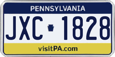 PA license plate JXC1828