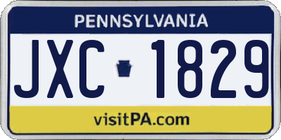 PA license plate JXC1829