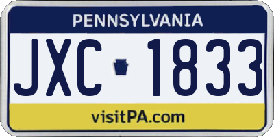 PA license plate JXC1833