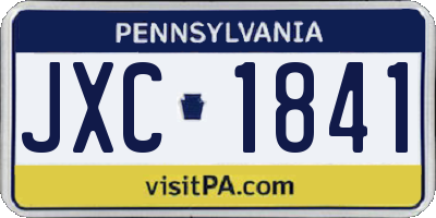 PA license plate JXC1841