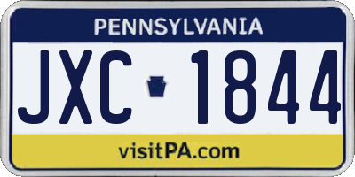 PA license plate JXC1844