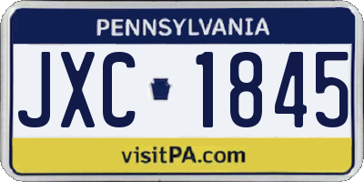 PA license plate JXC1845