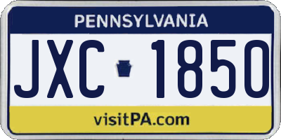 PA license plate JXC1850