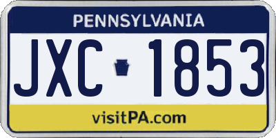 PA license plate JXC1853