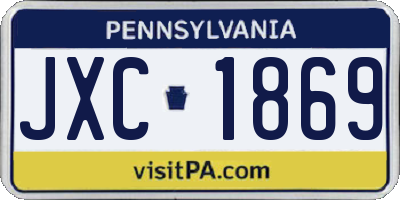 PA license plate JXC1869