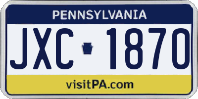 PA license plate JXC1870