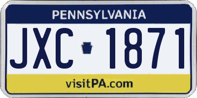 PA license plate JXC1871