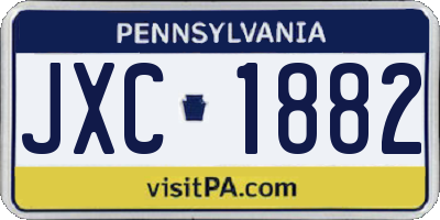 PA license plate JXC1882