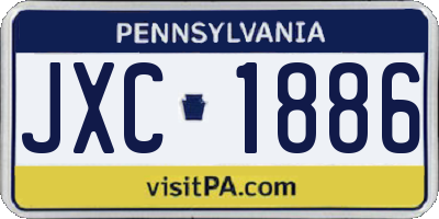 PA license plate JXC1886