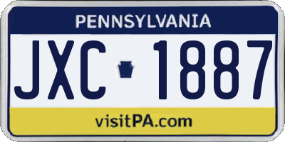 PA license plate JXC1887