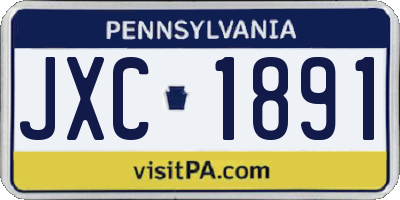 PA license plate JXC1891
