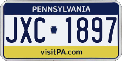 PA license plate JXC1897