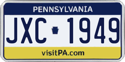 PA license plate JXC1949