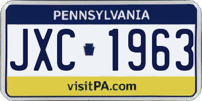 PA license plate JXC1963