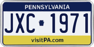 PA license plate JXC1971