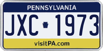 PA license plate JXC1973