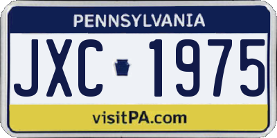 PA license plate JXC1975