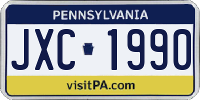 PA license plate JXC1990