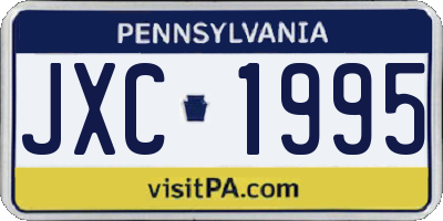 PA license plate JXC1995