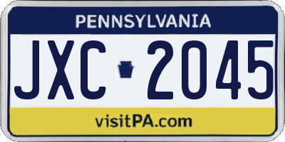 PA license plate JXC2045