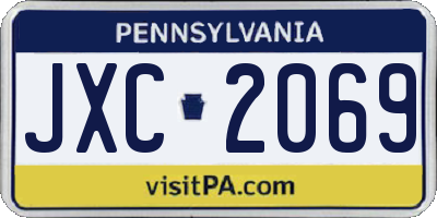 PA license plate JXC2069