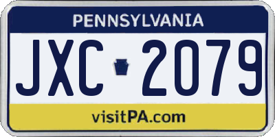 PA license plate JXC2079