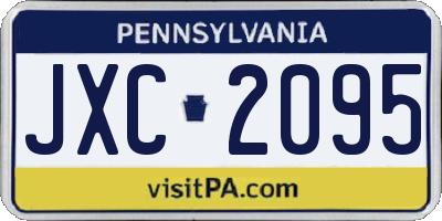 PA license plate JXC2095