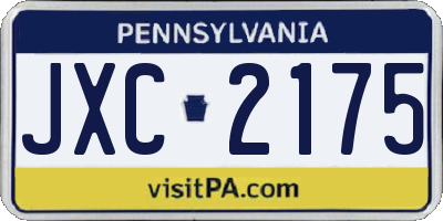 PA license plate JXC2175