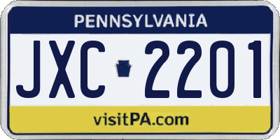PA license plate JXC2201