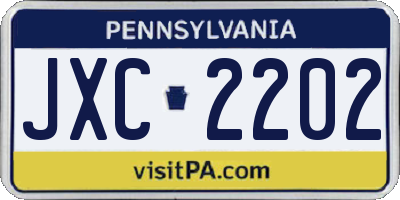 PA license plate JXC2202