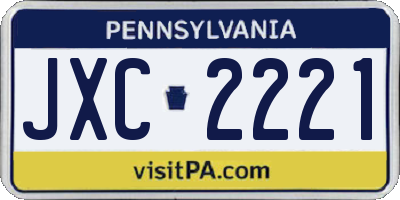 PA license plate JXC2221
