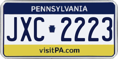 PA license plate JXC2223