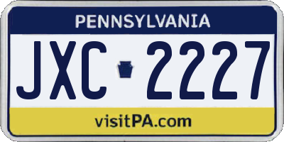 PA license plate JXC2227
