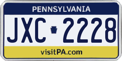 PA license plate JXC2228