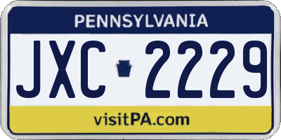 PA license plate JXC2229
