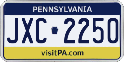 PA license plate JXC2250