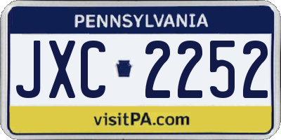 PA license plate JXC2252